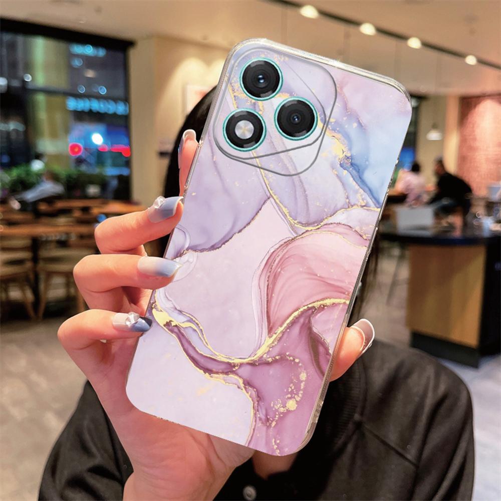 White Leopard Print Transparent For Honor 400 Pro 200 Lite 90 Smart 70 X7 Clear for Artistic Pink Marble Phone Case Couple Cover