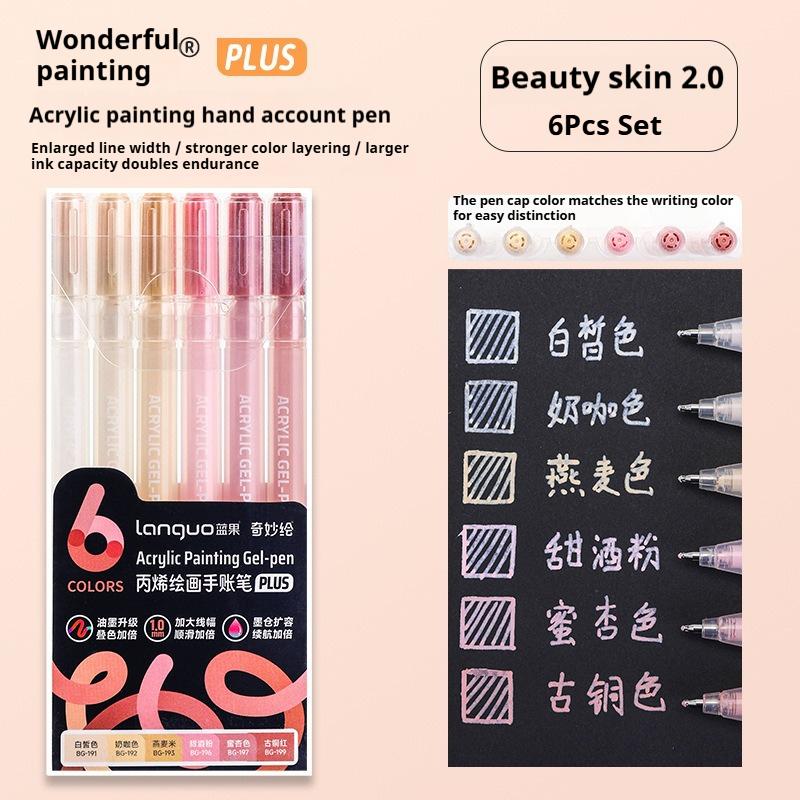 Languo 6/24/36/54/72/90 Colors Acrylic Painting Handbook Pens Multi-Color Gel Pen Student Neutral Pen Writing Marker Stationery