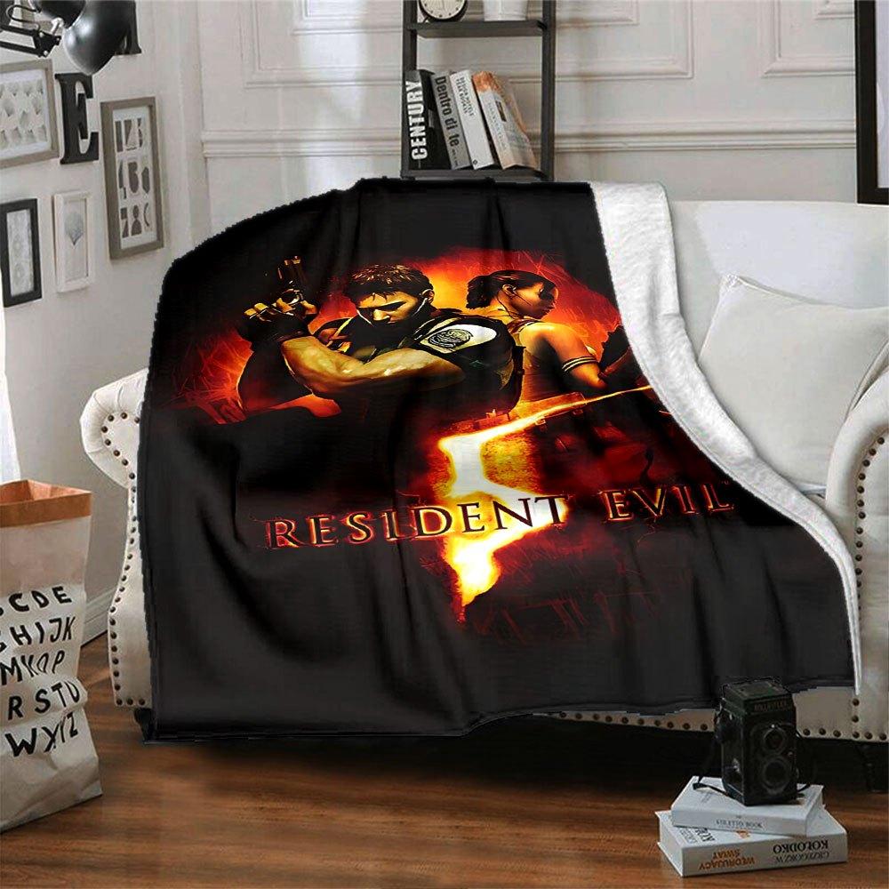 1ks Deku Resident Evil 10 Měkká teplá přehozová deka pro domácnost, kancelář, cestování Celoroční útulné povlečení Dárek, Útulný kancelářský doplněk