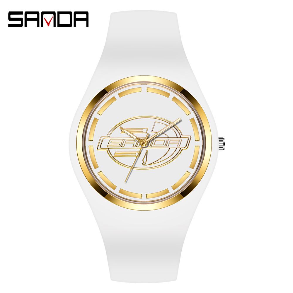 Sanda Beliebte Jugend Trendige Unisex Silikonuhr - Bonbonfarbe, Einfaches Design, Wasserdicht, Studentenfreundliche Armbanduhr