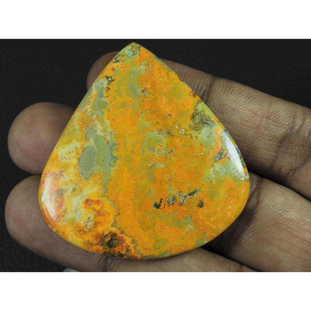 43X45MM Natural Bumble Bee Jasper Pear Shape Cabochon Loose Gemstone 82Cts. G-572