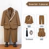 Boys' British Gentleman Suit Set - Formal Wear for Piano, Host Speech, or First Birthday