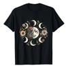 T-shirt Phase de Lune Céleste Bohème Avec Imprimé Floral S