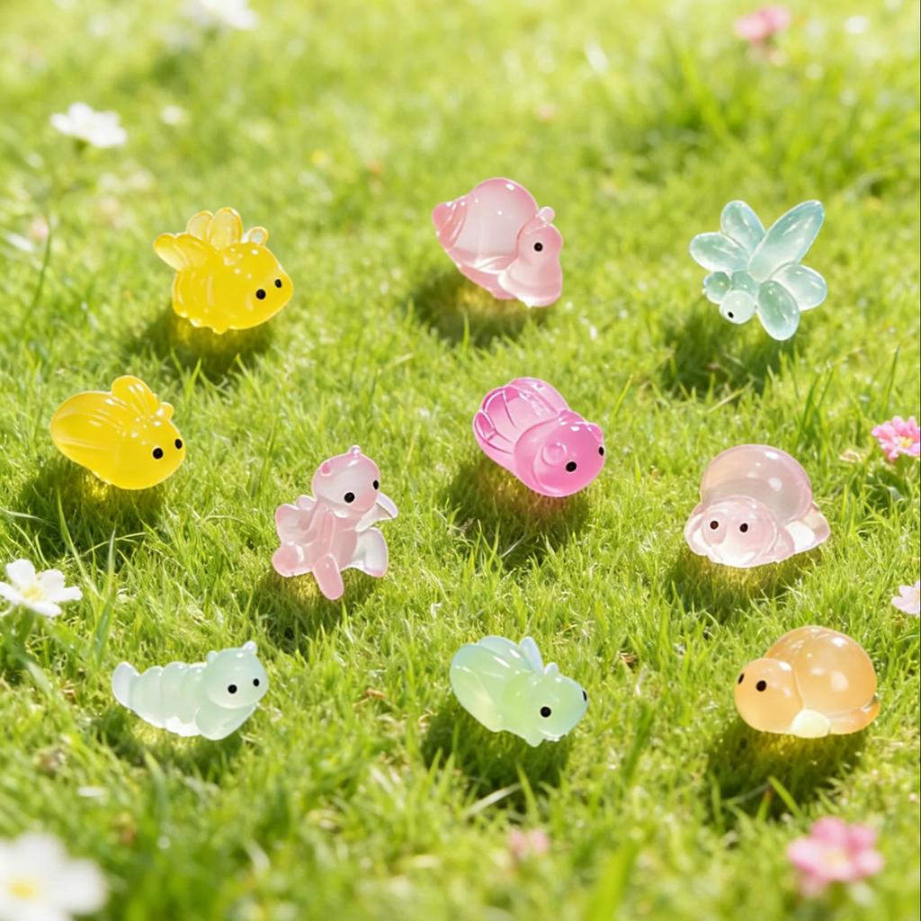 Non-Toxic 10/20Pcs Glow In Dark Insect Figurines Luminous Resin Animals For Fairy Garden Home Decor Gift