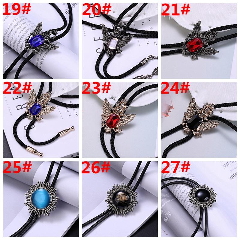 Herren Europäischer & Amerikanischer Stil Bolo Krawatte, Edelstein Fliege, Kristall Blume Vintage Halskette