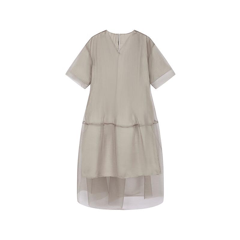 JNBY 2025 Autumn Round Neck A-line Short Sleeve Dress