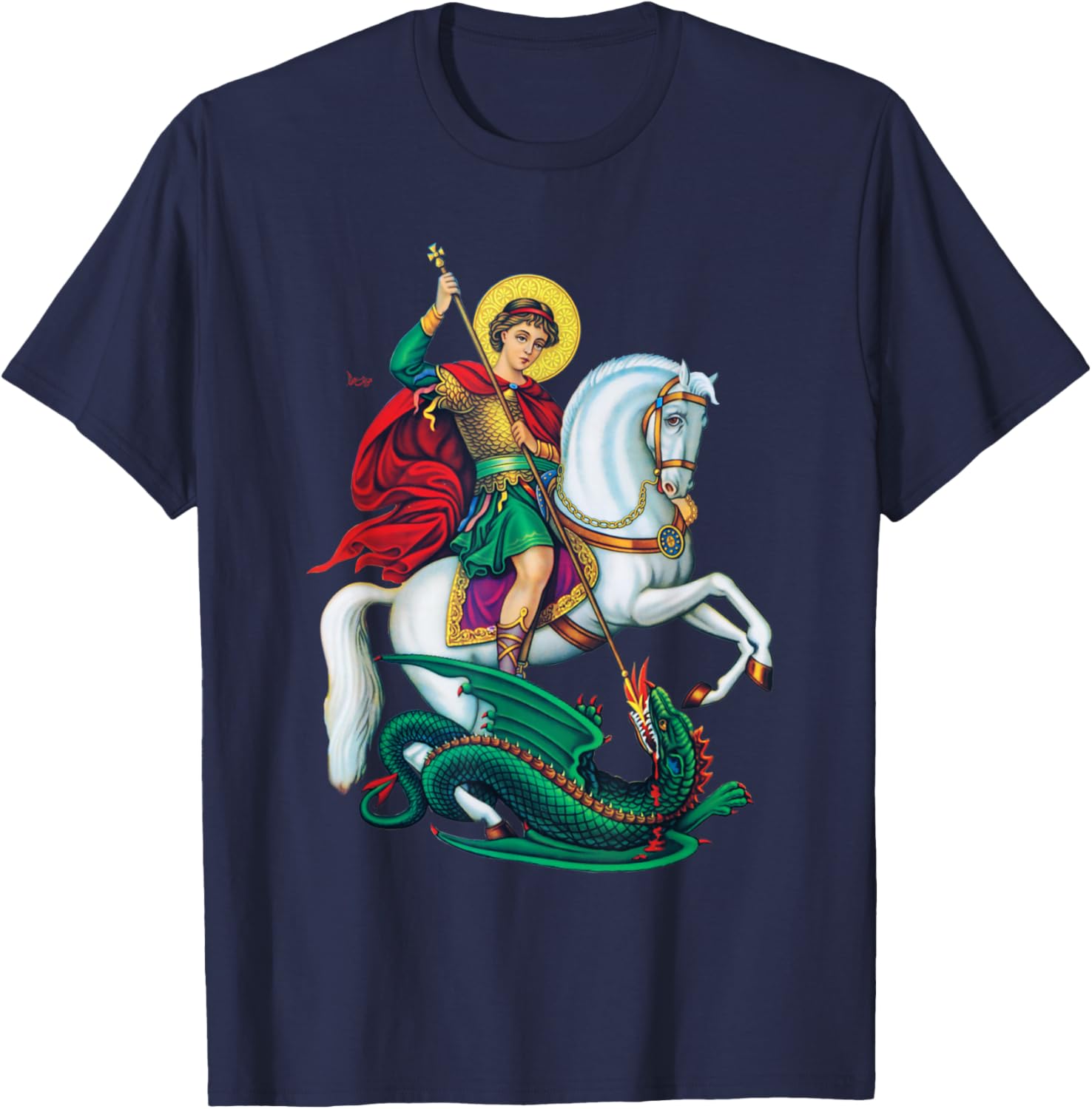 

St George and The Dragon England Catholic Saints Pray TShirt 100 Cotton ONeck Short Sleeve Summer Casual Mens Tshirt 4XL