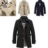 Men's Winter Mid-long Jacket Stylish Casual Overcoat With Lapel Collar And Epaulet Design