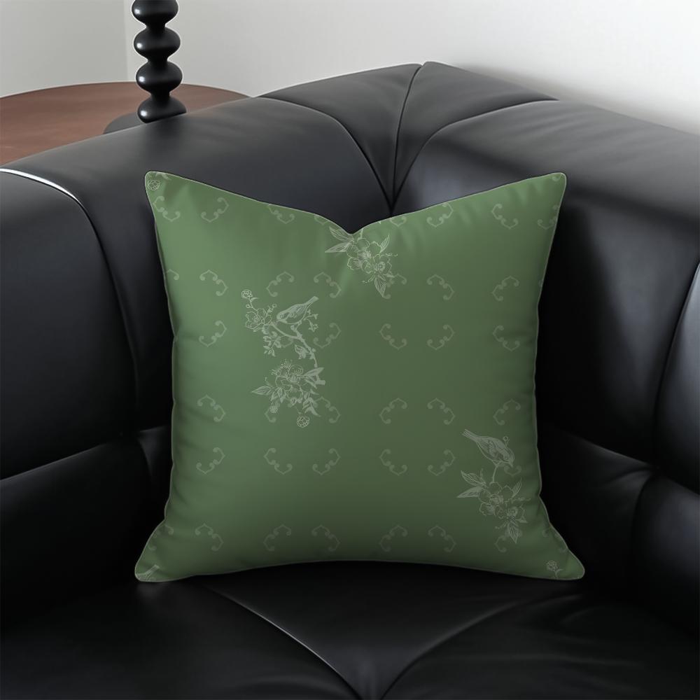 Chinese Style Elegant Patterns Cushion Cover Pillow Case Antidustmite Invisible Zipper Silky Plush Cushion