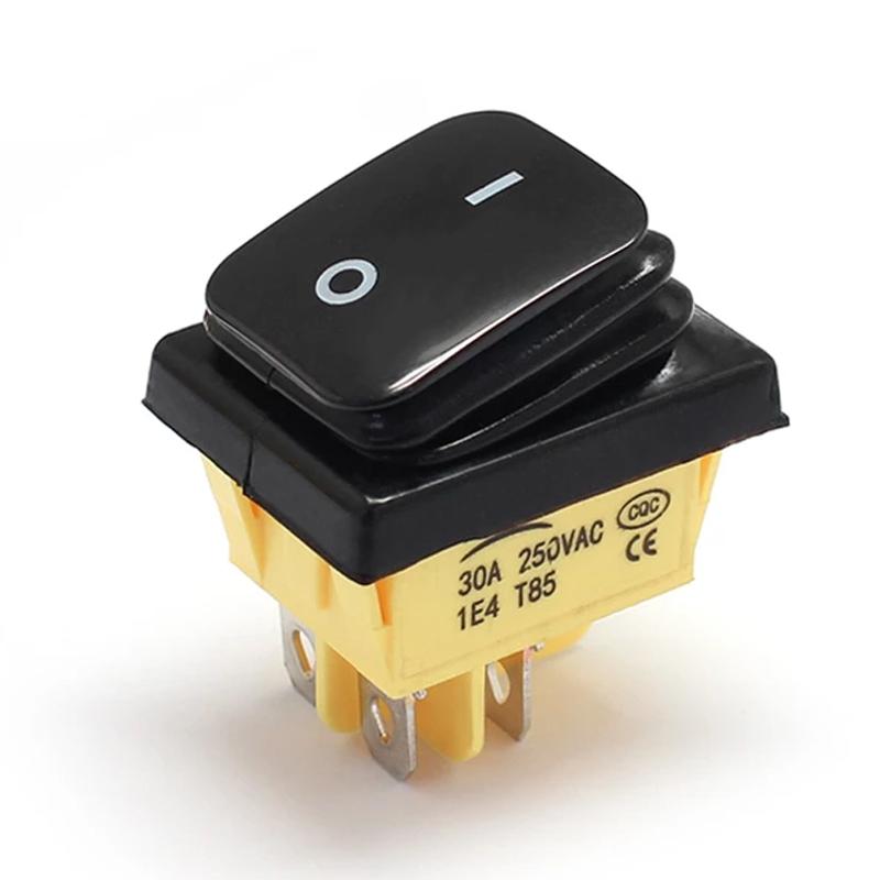 on off 30A/250V Heavy Duty 4 Pin DPST IP67 Sealed Waterproof T85 Auto Boat Marine Toggle Rocker Switch with LED 12V 220V 30x22