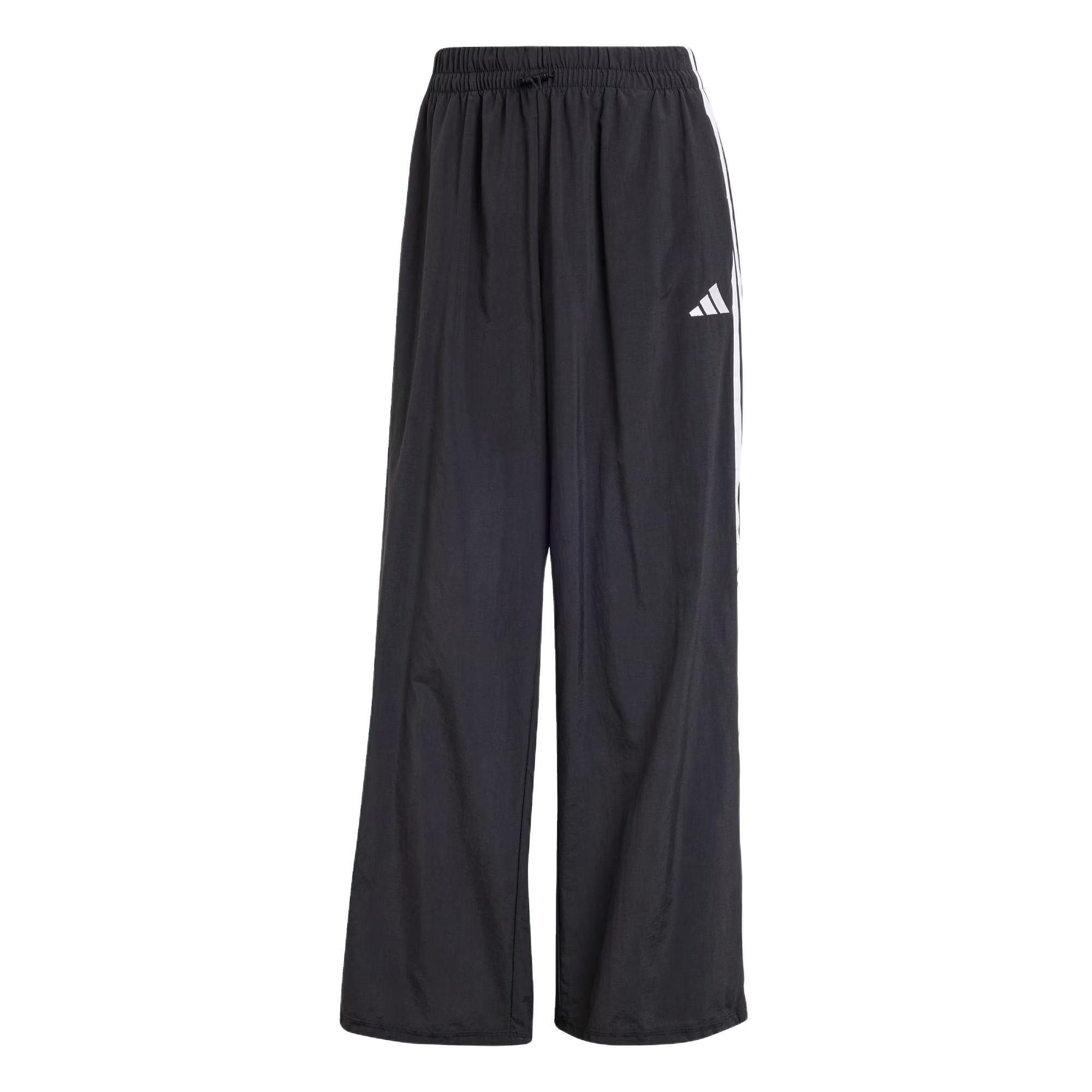 (WMNS) adidas Essentials 3-Stripes Lifestyle Sweat Parachute Pants Asia Sizing Black White Women s JE1306 XL