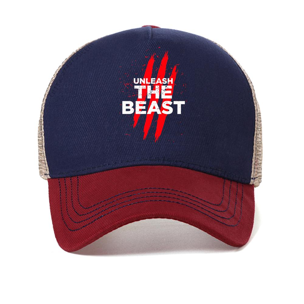 

unleash the beast letter print baseball cap with an Adjustable Fit And a Fun Printed Design Snapback Hat Breathable Trucker Hats Adjustable красный