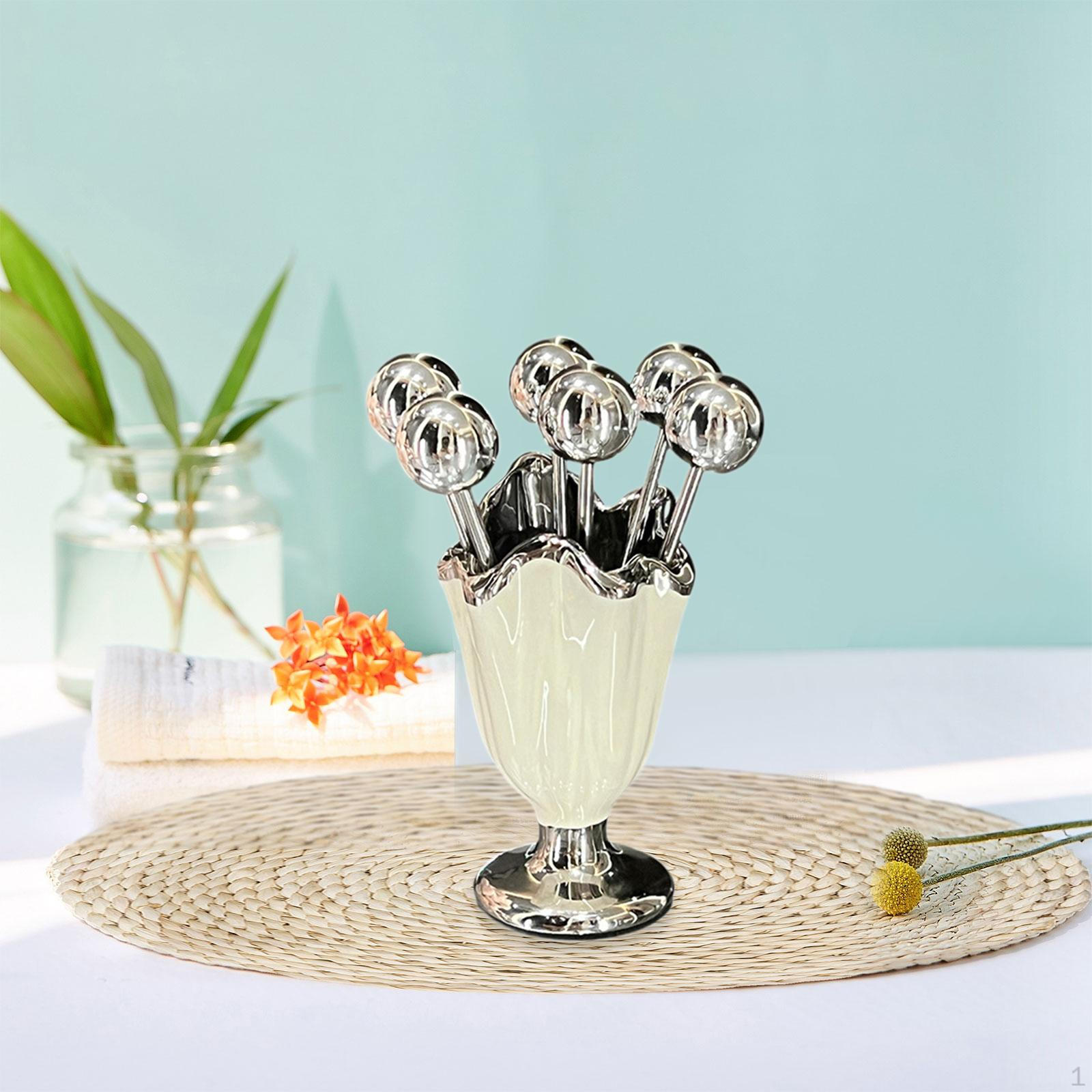 

Фруктовые вилки для десерта Салат Милые закуски Bifurcantes белый