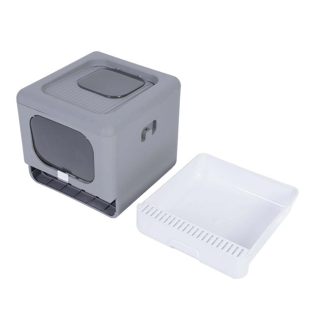 Foldable Cat Litter Box Large Size Top Entry Anti Splashing Enclosed Kitty Litter Box for Home