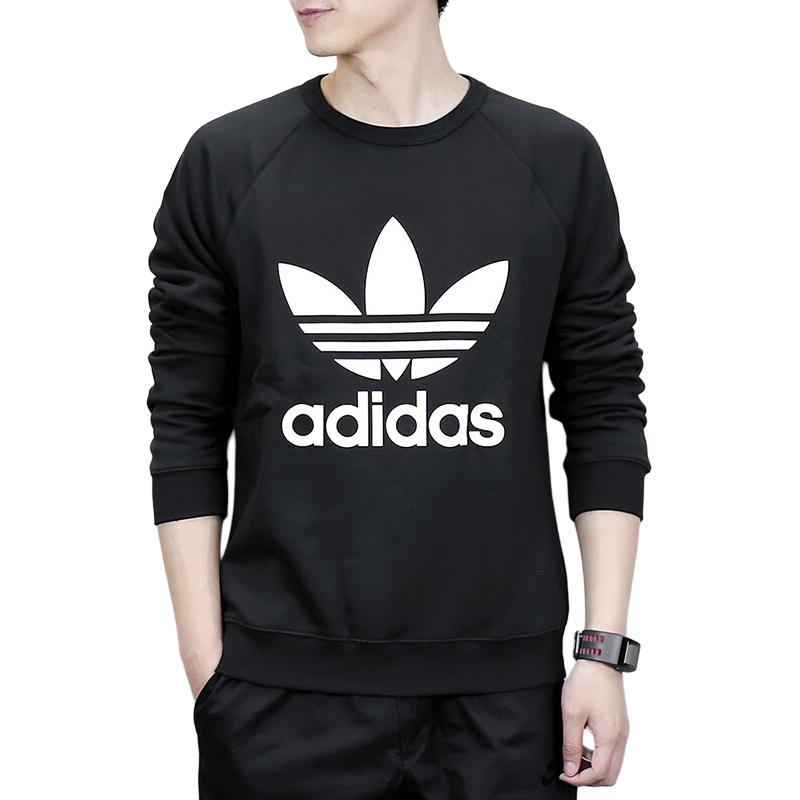 adidas Originals Crew Neck Printed Logo Sweatshirt Men Sweatshirt Black AY7791
