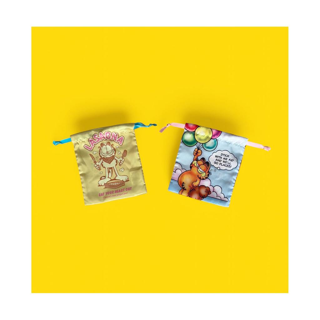 Small Planet Garfield Ribbon Drawstring Bag Comic