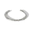 French Retro 18K Gold-Plated Zircon Pearl Stainless Steel Open Bangle Bracelet