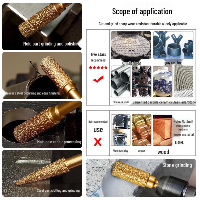 Diamond Alloy Grinding and Polishing Head for Woodworking, Tile, and Stone Carving