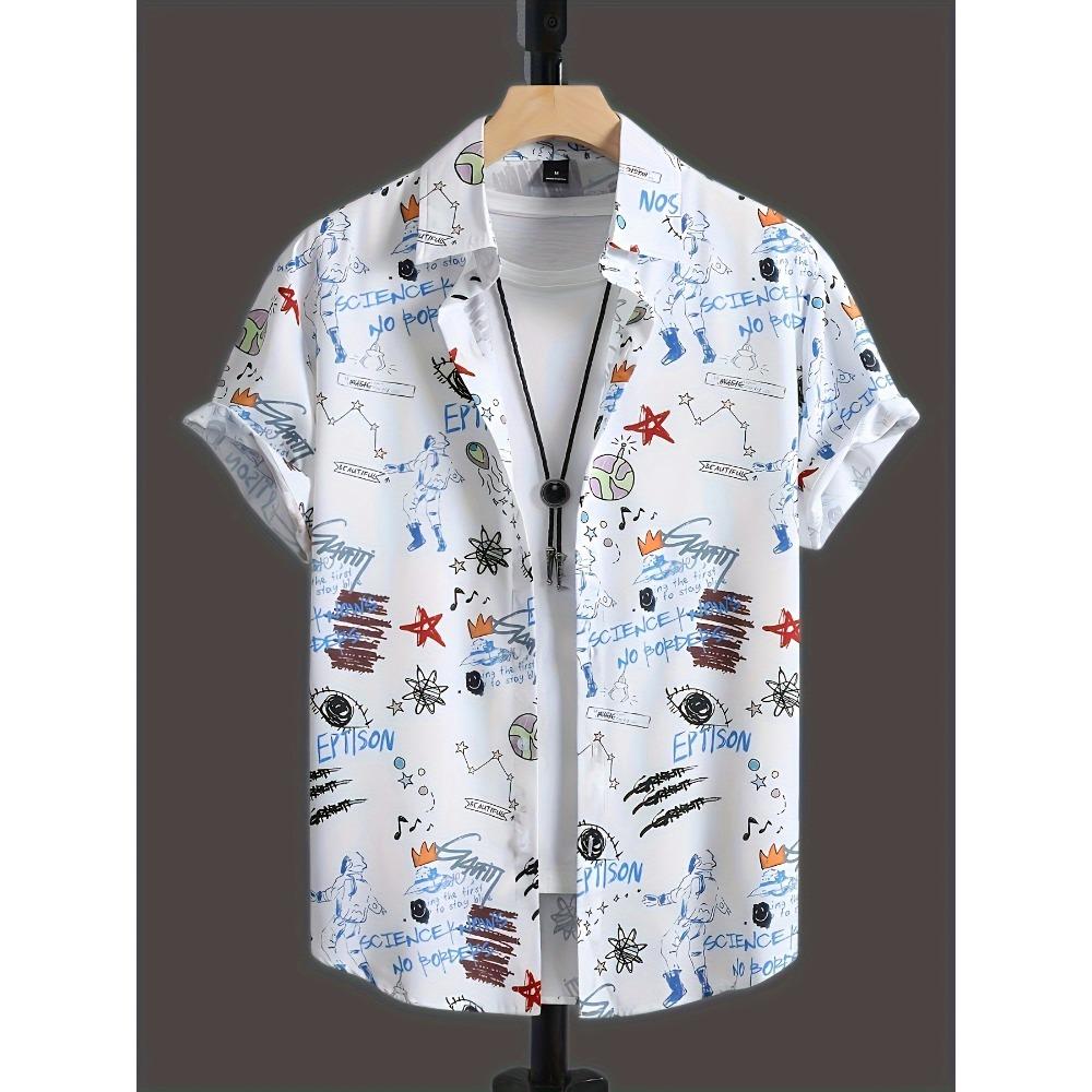 2026 Summer New Style Men s Short-Sleeved Shirt with 3D Graffiti Pattern Print Street Casual Fashion Comfortable and Soft S