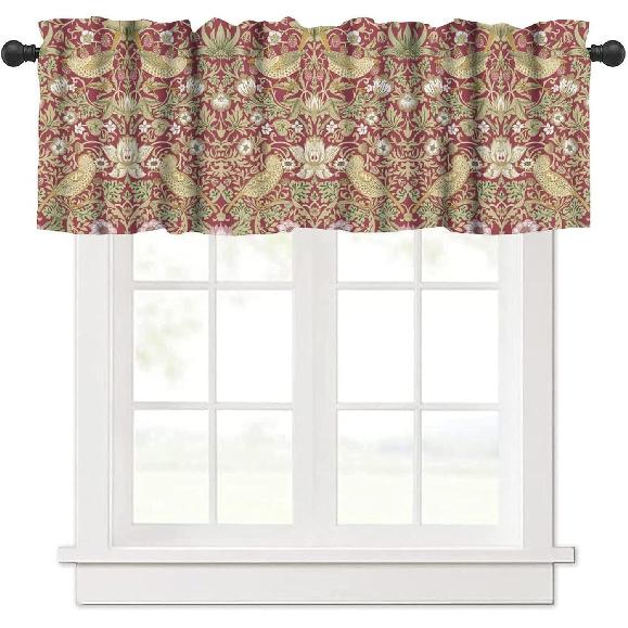 Rustic Cabin Kitchen Valances Curtain,Vintage Country Farmhouse Bear Moose Deer Rod Pocket Small Valance Treatments for Living Room Bedroom