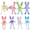 Pull Up Rabbit Plush Toy Long Ears Bunny Keychain Stuffed Animal Stress Relief Soft Pendant Schoolbag Decor Kids Gift