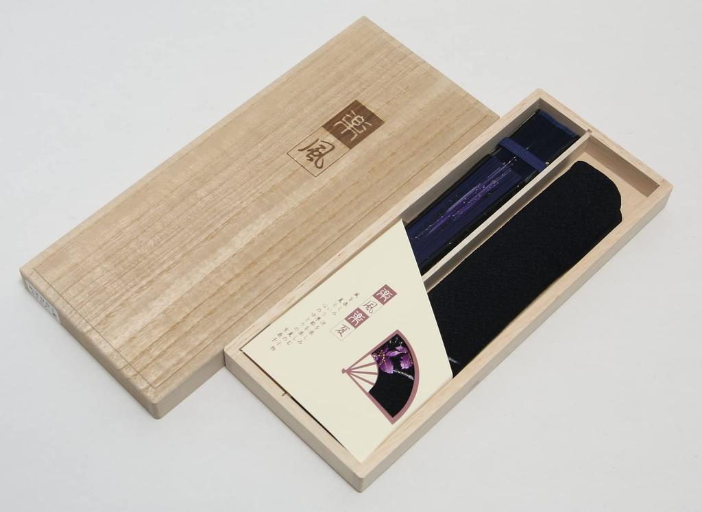 Faltfächer für mit Fächeretui und Präsentationsbox [Hasegawa] Damen im Kyoto-Stil, (Cattleya, Marine)