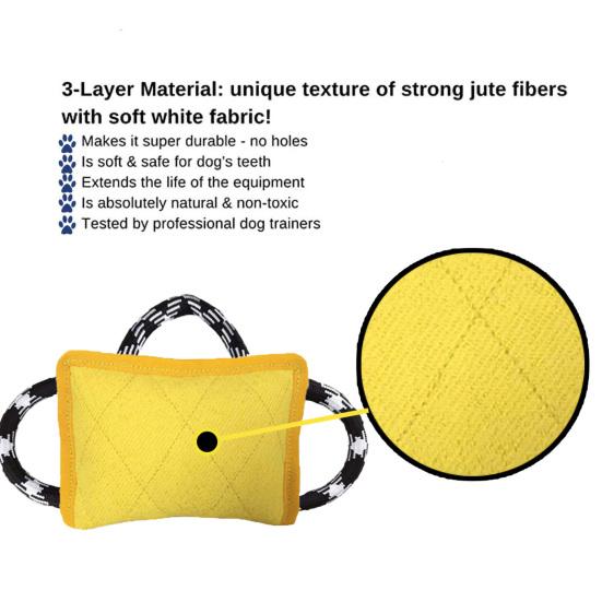 Dog Tug Toy Bite Resistant Exercise Trainings Interactive Play Toys Flax Dog Training