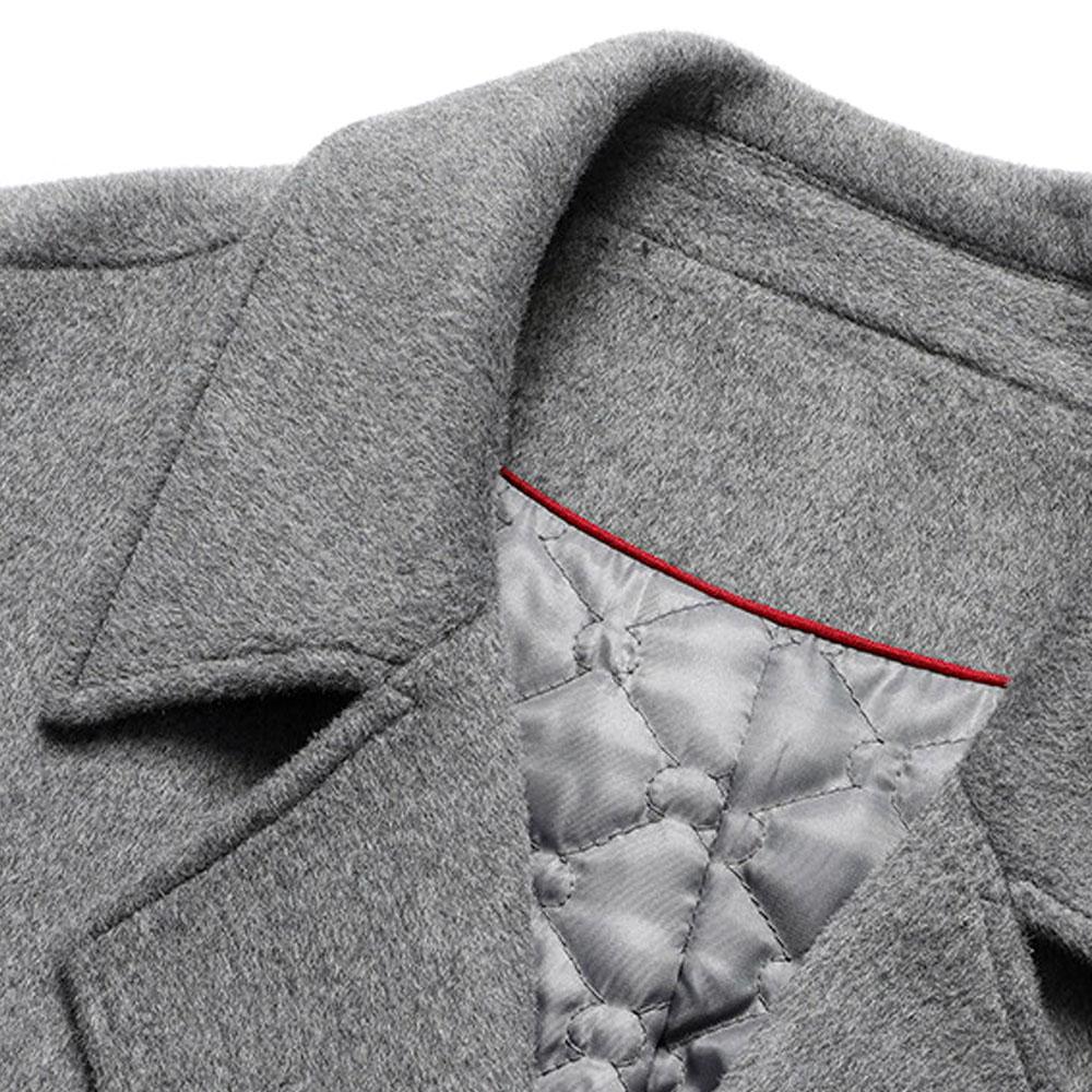 Men's Y2K Thick Double-breasted Wool Woolen Office Long Trench Coat Overcoat Windbreaker Outerwear Men Korean Autum Winter Clothes