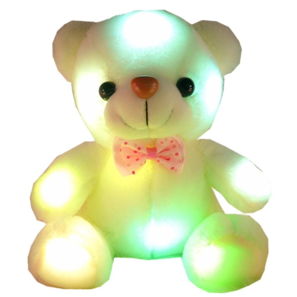 Colorful Glowing Bear Plush Toy Romantic Gift Luminous Stuffed Animal