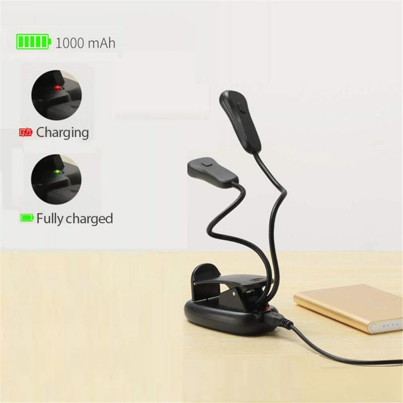 Adjustable LED Book Lamp Portable Mini Eye Protection Reading Light Clip- Table Lamp Battery Powered Study Reading Table Lamp
