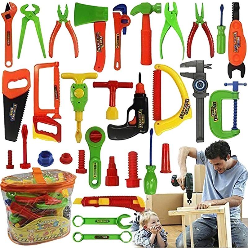 34 Pcs Repair Tools Set Boy Kid Toys Craftsman Pretend Play Fixing Skill