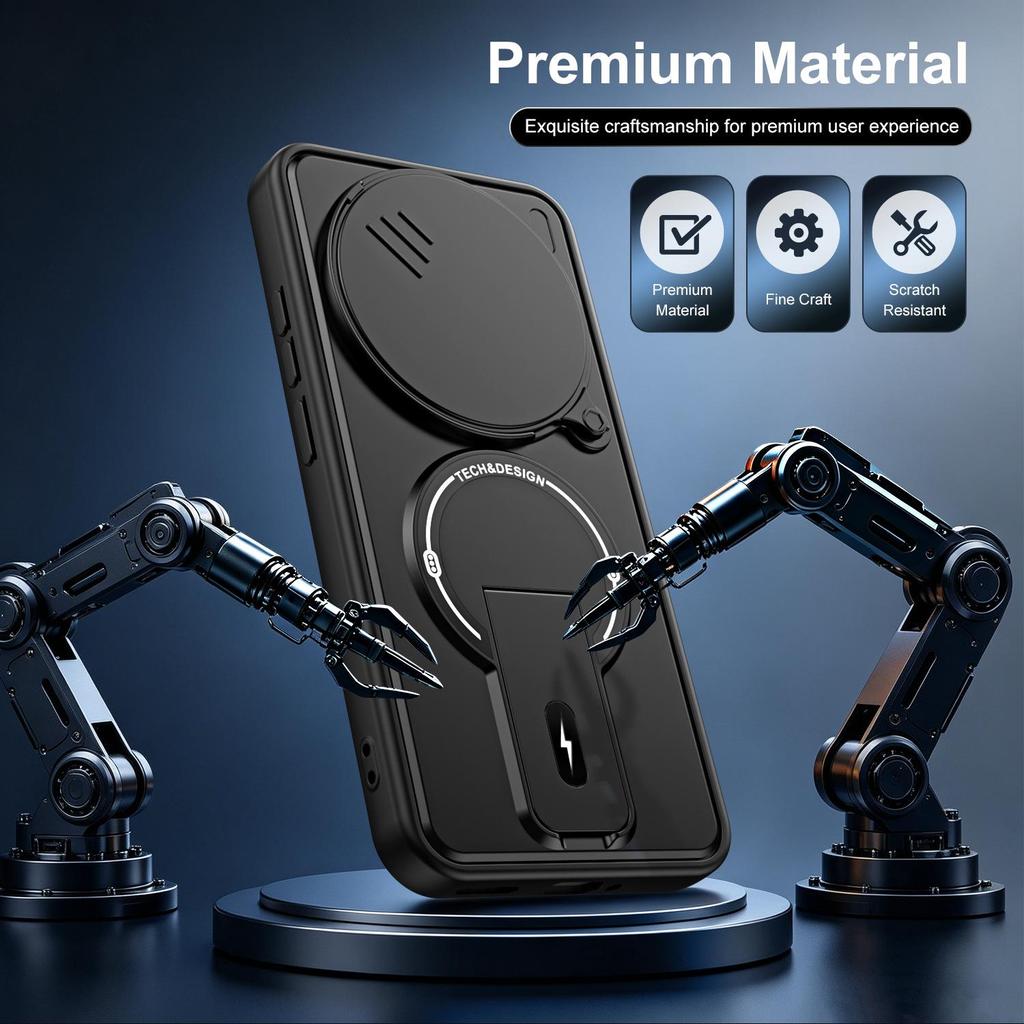 Redmi Note 15 4G Case with Magnetic Stand, Full Lens Coverage, Anti-Drop