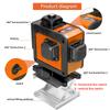 Multifunctional 16 Lines Laser Level 3 Degrees  Self Leveling Function Leveling Tool Omnidirectional Ground Wall