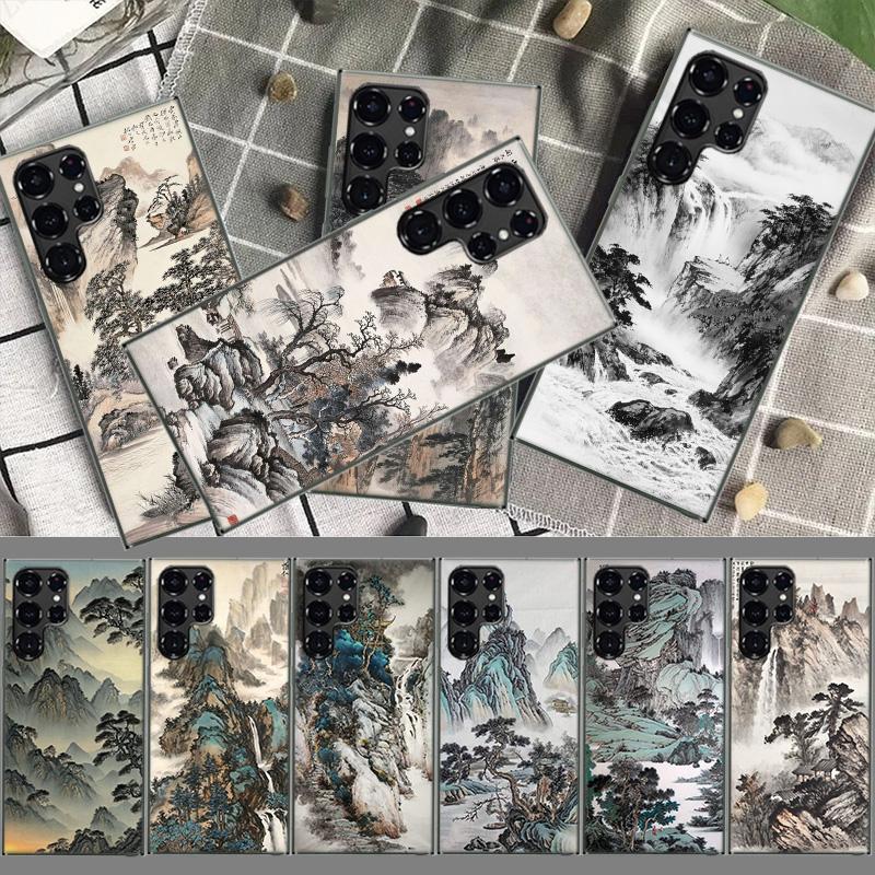 Chinese Style Ink Painting Art Cases Phone Case for Samsung Galaxy S26 Ultra S25 Edge S24 S23 FE S21 Plus S20 S22 S10 Cover TPU