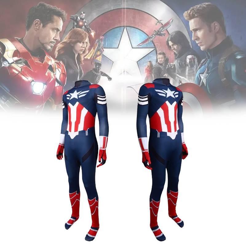 America Cosplay Captain Costume Jumpsuit Animation Characters Party Halloween