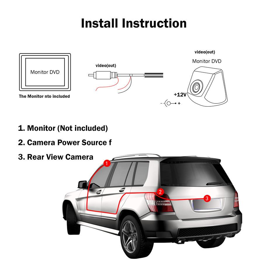 HD 180° Car Vehicle Front View Backup Reversing Parking Camera Waterproof