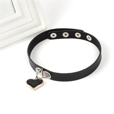 Rock Punk Collar PU Leather Necklace Gothic Heart Women