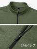 MAGCOMSEN Warm Fleece Sweatshirt for Gym and Army Size L Men's Zip-Up Skiing, Outdoors, Wear, Running, Winter, Green,