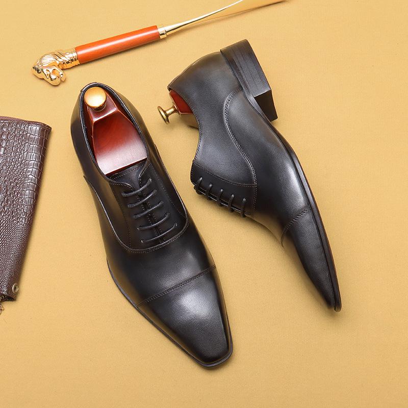 VIP Exclusive Japanese Men's Leather Three-Piece Formal Oxford Shoes - Black, Pointed Toe, Business & Commuting Style