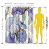 Elegant Iris Flower Pattern Shower Curtain for Home Decor - Soft Purple and Blue Floral Design Waterproof Bathroom Accessory