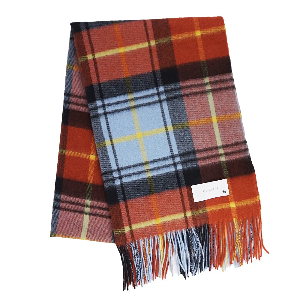 Makokka Inner Mongolian Cashmere Large Check Carrot 200cm x for Men and Women 100% Stole, Pattern, 60cm, Unisex,
