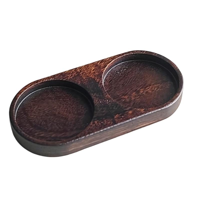 Walnuts Wood Grinders Tray With High Edges Elegant Salts and Pepper Mill Holder for Mills and Shakers