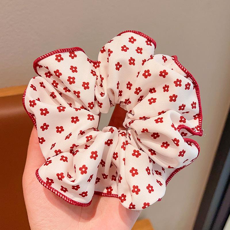 Red Sweet Polka Dot Ponytail Hair Tie - 2025 Large Intestine Bun High-Grade Headdress Accessory