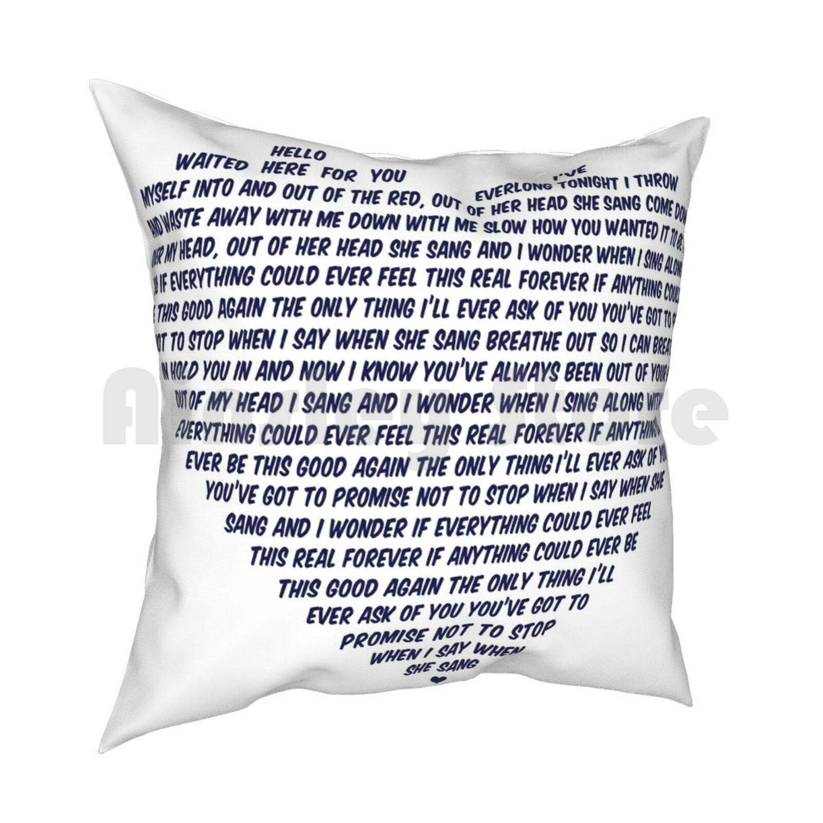 Everlong Pillow Case Printed Home Soft DIY Pillow Cover Everlong Music Grunge Music s Heart Music Lyrics 30x30cm 12x12in