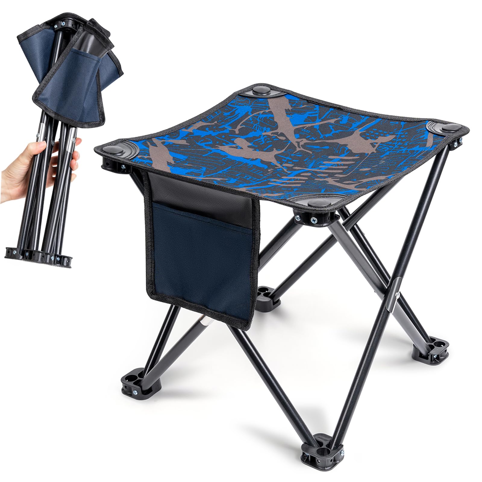 

B2Jiu Folding Ultra Easy to Mini Outdoor Simple Portable Side Storage Bag Load Capacity Suitable for Children and Sports Leisure Chair, Compact,