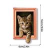 Oil Painting Style Wooden Frame Fridge Magnets 3D Wacky Cat Refrigerator Magnets  Home Decoration