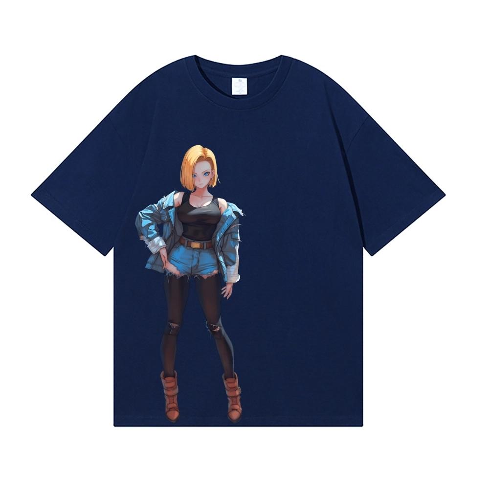 Dragon Ball Android 18 Japanese Style T-Shirt, Classic, High Quality Streetwear, Men's Clothing, Women's Clothing, New T-Shir