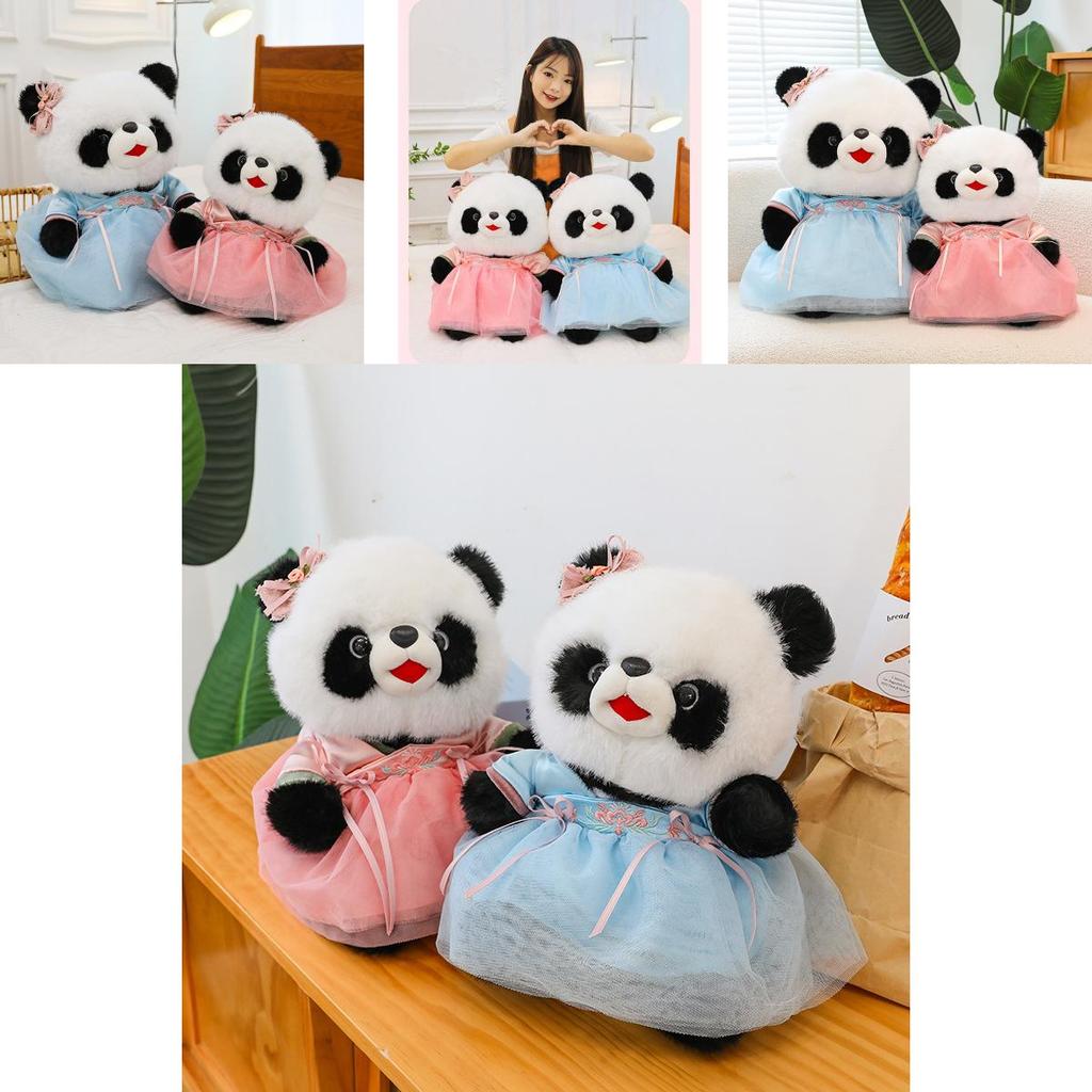 Adorable Large Panda Plush Toy With Chinese Style Hanfu Design For Birthday Gifts And Cuddling Comfort