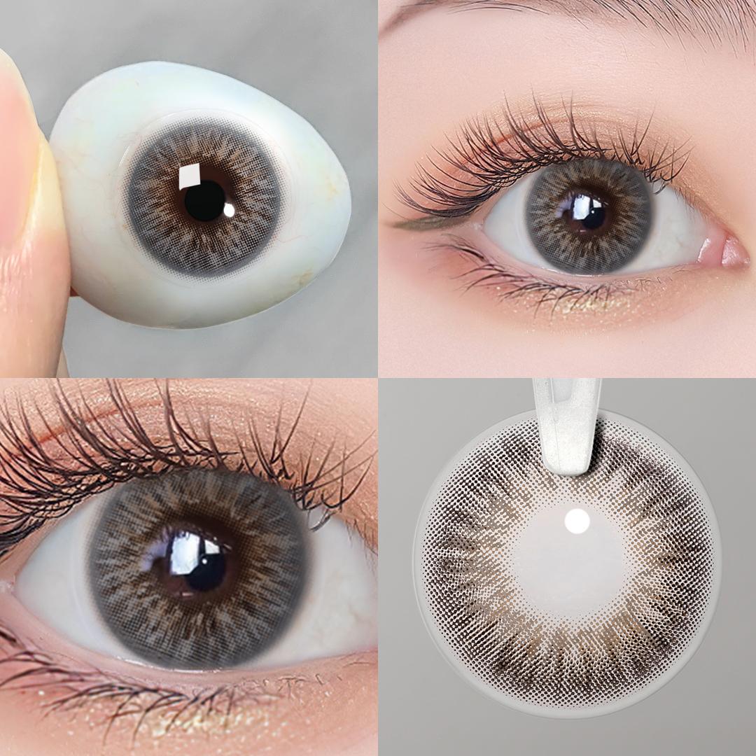 

-1.00~-6.00 Magister 1Pair Цветные контактные линзы для глаз Линзы для близорукости Контактные линзы с градуировкой Модные линзы Серые линзы для глаз -2.00 серый