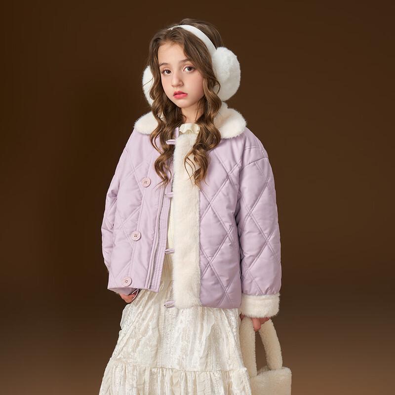 Mongtagut Girls' Winter Quilted Padded Jacket with Fleece Collar